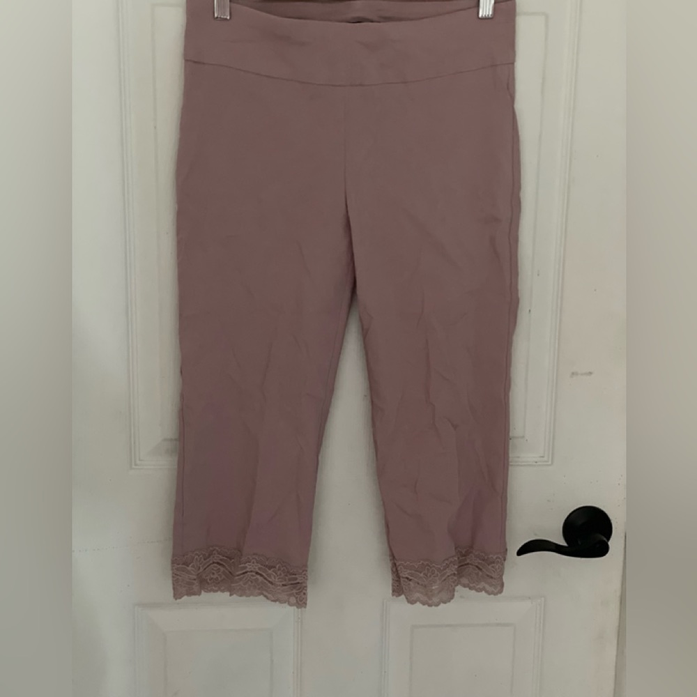 Counterparts rose pink lace hem stretch pants